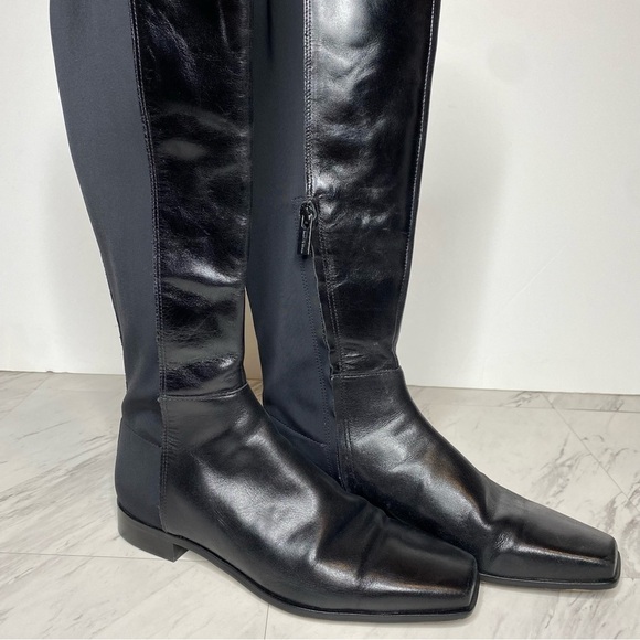 Vince Camuto Labrina Black Leather Square Toe Tall Boot 9M - Picture 10 of 13